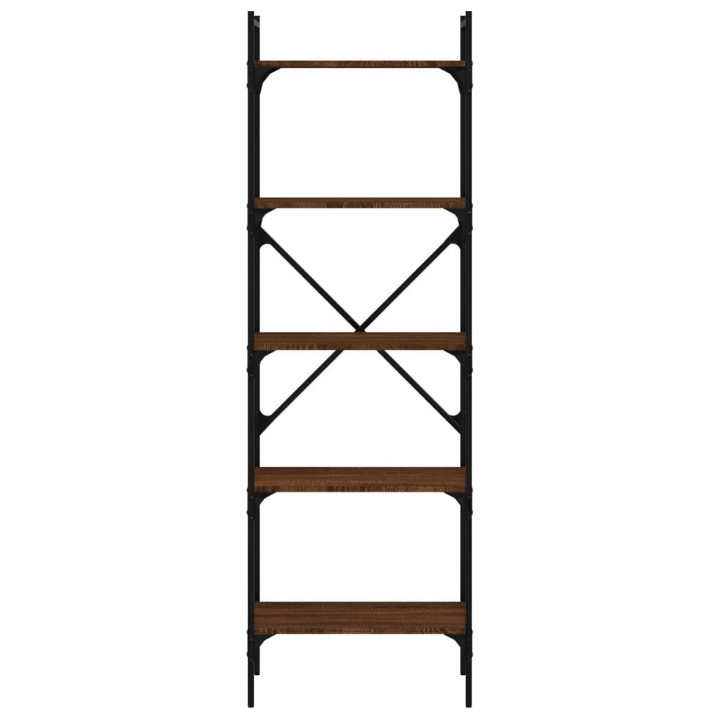 VidaXL Boekenkast 5-laags 56x31,5x174 cm bewerkt hout bruin eikenkleur