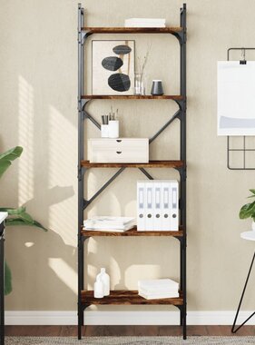 VidaXL Boekenkast 5-laags 56x31,5x174 cm bewerkt hout gerookt eiken