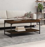 VidaXL Salontafel 100x49x45 cm bewerkt hout bruin eikenkleur