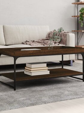 VidaXL Salontafel 100x49x45 cm bewerkt hout bruin eikenkleur