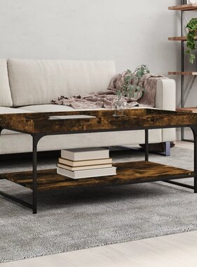 VidaXL Salontafel 100x49x45 cm bewerkt hout gerookt eikenkleurig