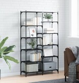 VidaXL Boekenrek 100x32x170 cm bewerkt hout en ijzer zwart