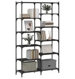 VidaXL Boekenrek 100x32x170 cm bewerkt hout en ijzer zwart