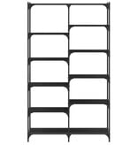 VidaXL Boekenrek 100x32x170 cm bewerkt hout en ijzer zwart
