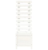 VidaXL Plantenbak met rek 39x39,5x114 cm massief grenenhout wit