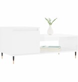 VidaXL Salontafel 100x50x45 cm bewerkt hout hoogglans wit