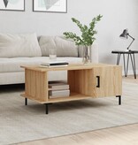 VidaXL Salontafel 90x50x40 cm bewerkt hout sonoma eikenkleurig
