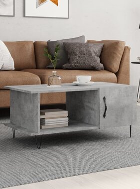 VidaXL Salontafel 90x50x40 cm bewerkt hout betongrijs