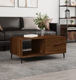VidaXL Salontafel 90x50x40 cm bewerkt hout bruin eikenkleur