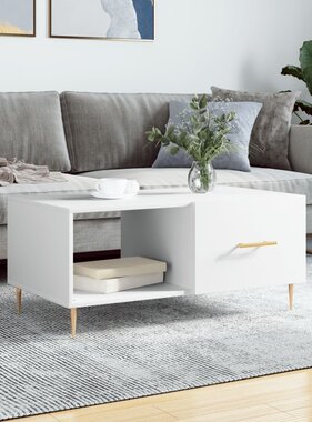 VidaXL Salontafel 90x50x40 cm bewerkt hout wit