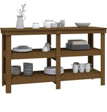 VidaXL Werkbank 142,5x50x80 cm massief grenenhout honingbruin