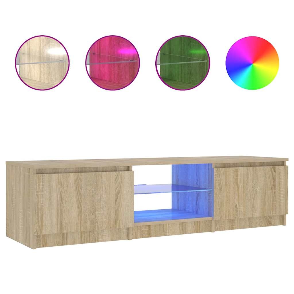 VidaXL Tv-meubel LED-verlichting 140x40x36 cm gerookt eikenkleurig