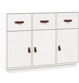 VidaXL Dressoir 100x40x75 cm massief grenenhout wit