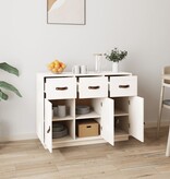 VidaXL Dressoir 100x40x75 cm massief grenenhout wit