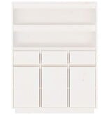 VidaXL Hoge kast 89x40x116,5 cm massief grenenhout wit
