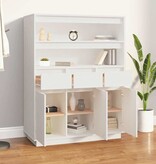 VidaXL Hoge kast 89x40x116,5 cm massief grenenhout wit