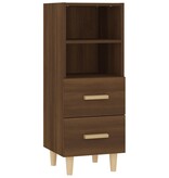 VidaXL Dressoir 34,5x34x90 cm bewerkt hout bruin eikenkleur