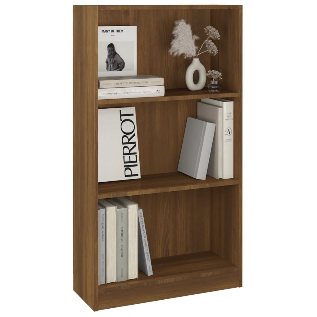 VidaXL Boekenkast 60x24x109 cm bewerkt hout bruin eikenkleur