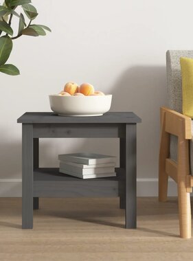 VidaXL Salontafel 45x45x40 cm massief grenenhout grijs
