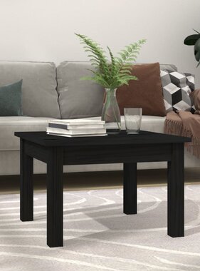 VidaXL Salontafel 45x45x30 cm massief grenenhout zwart