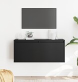 VidaXL Wandkast 80x30x35 cm massief grenenhout zwart