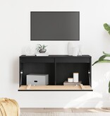 VidaXL Wandkast 80x30x35 cm massief grenenhout zwart
