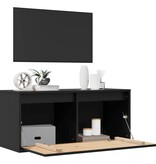 VidaXL Wandkast 80x30x35 cm massief grenenhout zwart