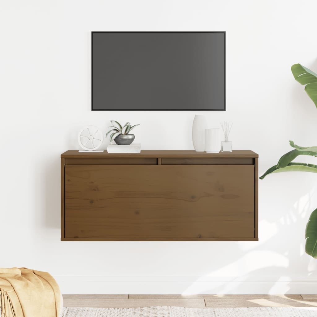 VidaXL Wandkast 80x30x35 cm massief grenenhout honingbruin