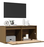 VidaXL Wandkast 80x30x35 cm massief grenenhout honingbruin