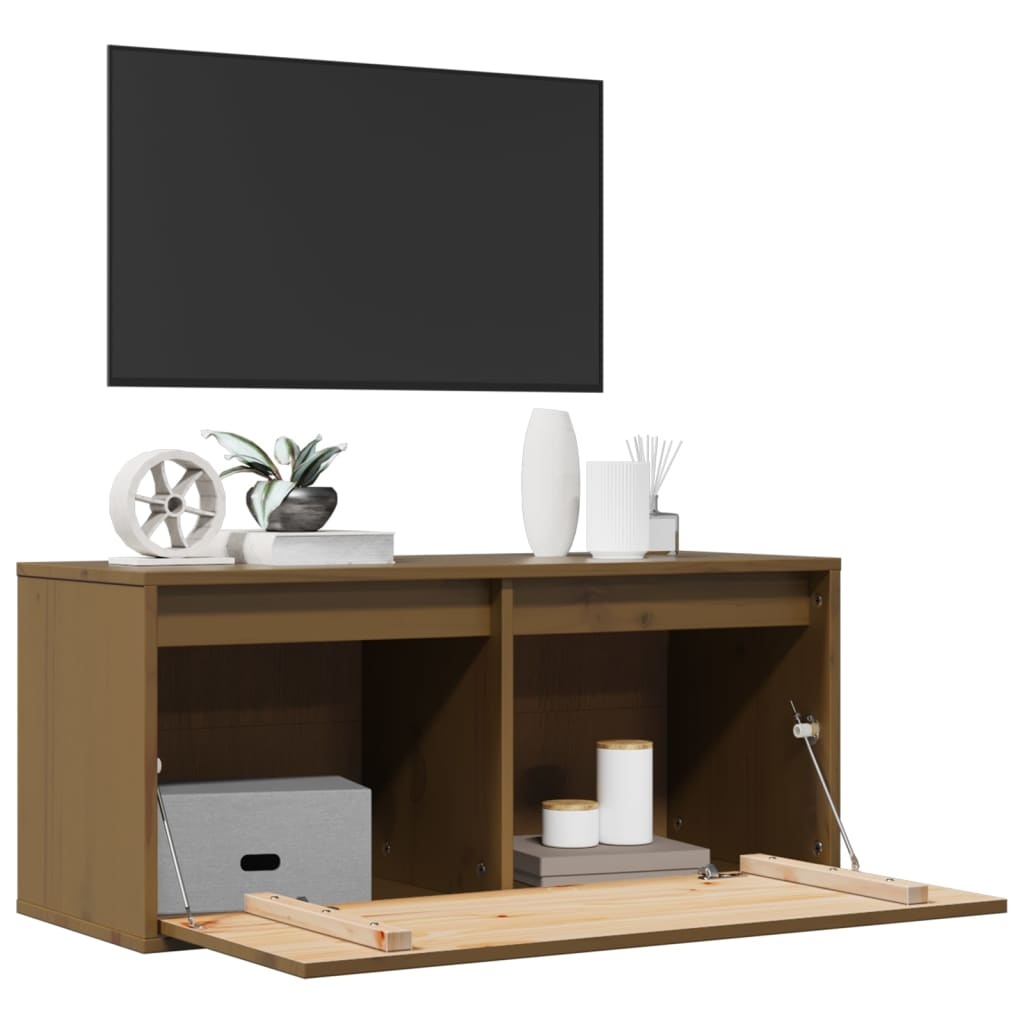 VidaXL Wandkast 80x30x35 cm massief grenenhout honingbruin