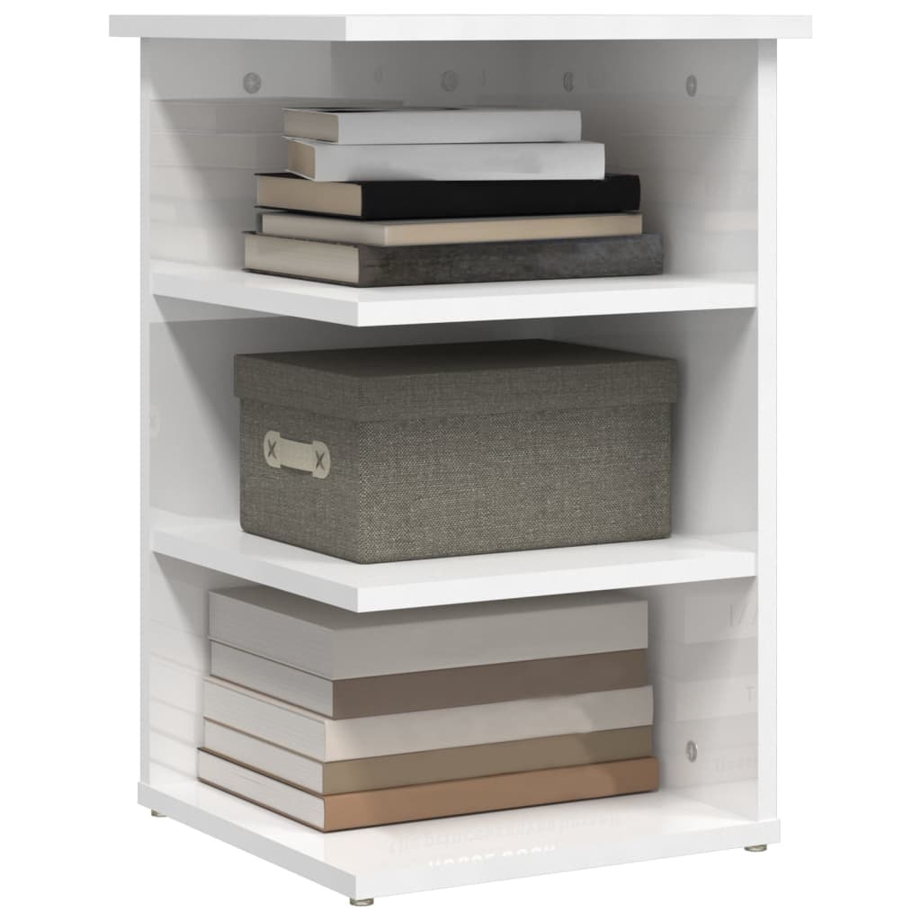 VidaXL Bijzetkast 35x35x55 cm bewerkt hout hoogglans wit