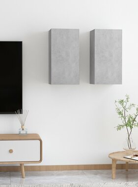 VidaXL Tv-meubelen 2 st 30,5x30x60 cm bewerkt hout betongrijs