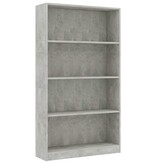 VidaXL Boekenkast met 4 schappen 80x24x142 cm bewerkt hout betongrijs