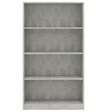 VidaXL Boekenkast met 4 schappen 80x24x142 cm bewerkt hout betongrijs