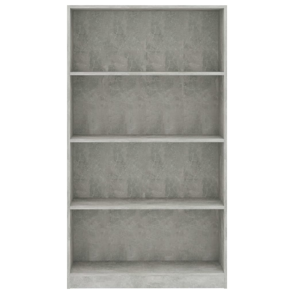 VidaXL Boekenkast met 4 schappen 80x24x142 cm bewerkt hout betongrijs