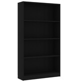 VidaXL Boekenkast met 4 schappen 80x24x142 cm bewerkt hout zwart