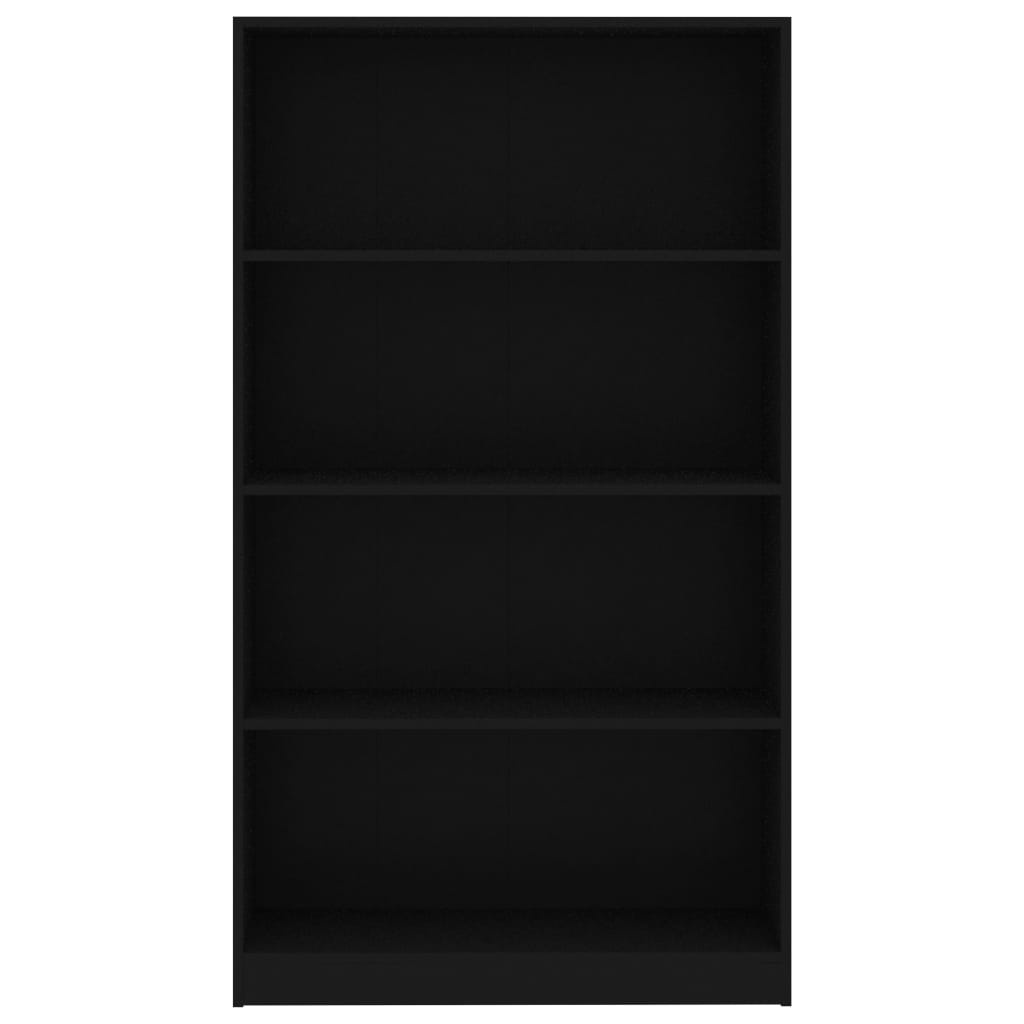 VidaXL Boekenkast met 4 schappen 80x24x142 cm bewerkt hout zwart