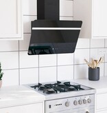 VidaXL Wandafzuigkap 60 cm staal en gehard glas zwart