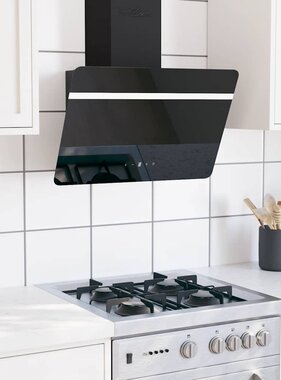 VidaXL Wandafzuigkap 60 cm staal en gehard glas zwart