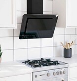 VidaXL Wandafzuigkap 60 cm roestvrij staal en gehard glas zwart