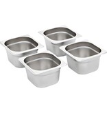 VidaXL Gastronormbakken 12 st GN 1/6 100 mm roestvrij staal