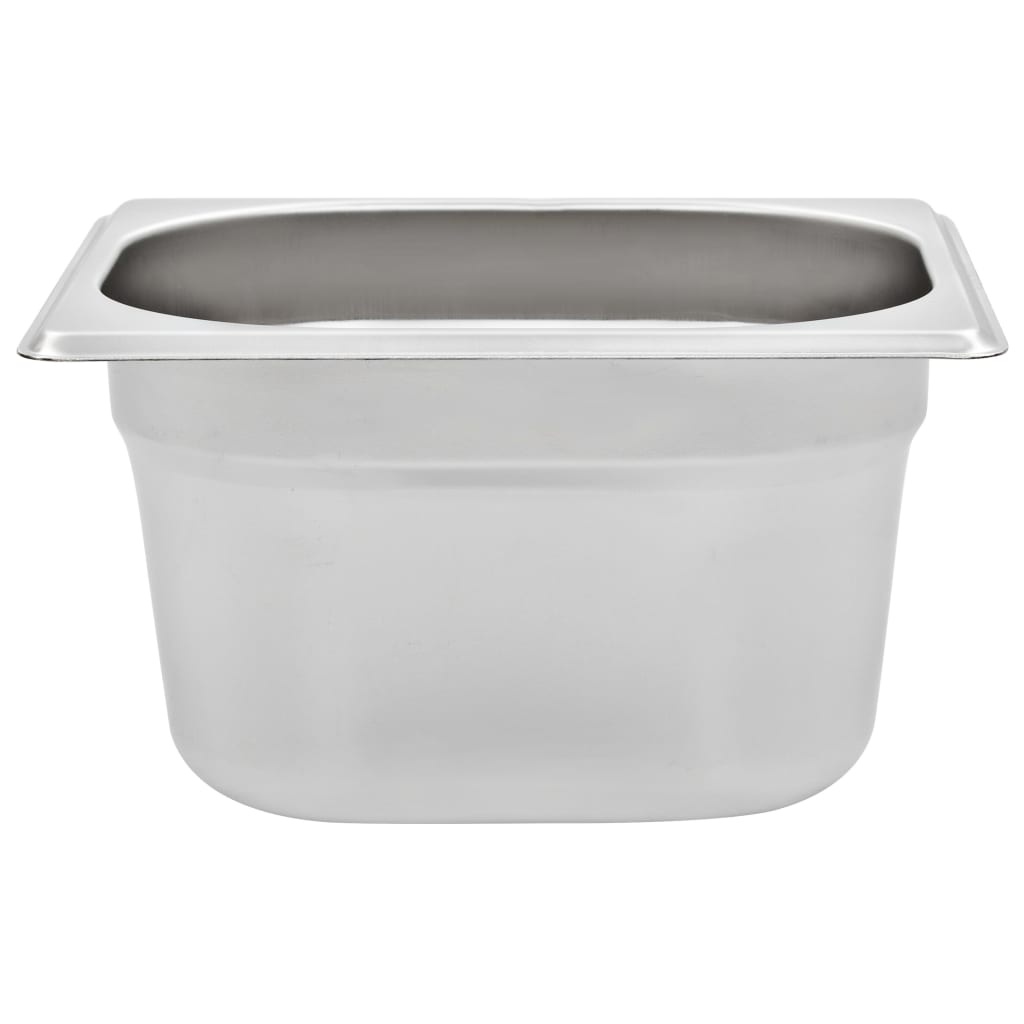 VidaXL Gastronormbakken 12 st GN 1/6 100 mm roestvrij staal