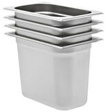VidaXL Gastronormbakken 4 st GN 1/4 200 mm roestvrij staal