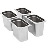 VidaXL Gastronormbakken 4 st GN 1/4 200 mm roestvrij staal