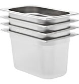 VidaXL Gastronormbakken 4 st GN 1/4 150 mm roestvrij staal