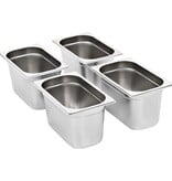 VidaXL Gastronormbakken 4 st GN 1/4 150 mm roestvrij staal