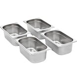 VidaXL Gastronormbakken 8 st GN 1/4 100 mm roestvrij staal