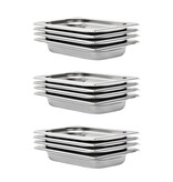 VidaXL Gastronormbakken 12 st GN 1/4 40 mm roestvrij staal