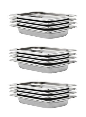VidaXL Gastronormbakken 12 st GN 1/4 40 mm roestvrij staal