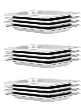 VidaXL Gastronormbakken 12 st GN 1/4 20 mm roestvrij staal